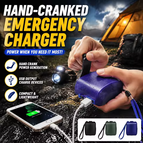Hand Cranked Emergency Phone Charger Manual Dynamo Power Bank USB Mini Hand Crank Generator For Camping Outdoor Survival