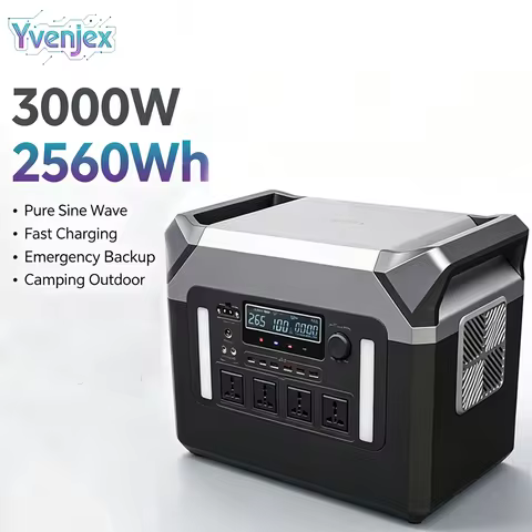 DO High Capacity 3000W Portable Power Station 2560WH 100AH Battery Solar & AC110V 220V Charging for Outdoor Devices