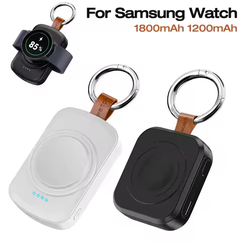1200mAh/1800mAh Magnetic Wireless Charger Dock Power Bank for Samsung Galaxy Watch 8/7/6/5/4/3/Active2 Smart Watch Fast Charging