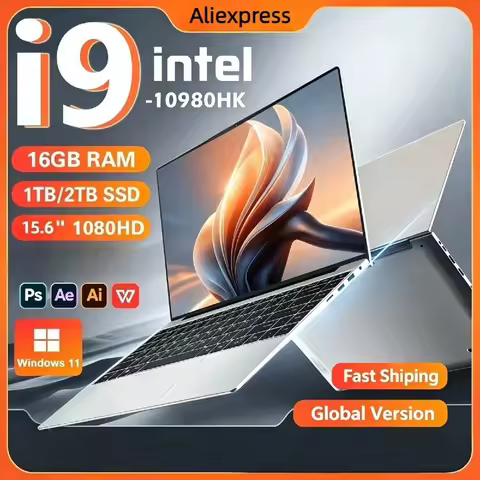 15.6' Intel Core I9 10980HK Windows 11 Pro Laptop Computer 32GB RAM 512GB 1TB 2TB SSD Portable Notebook PC Office Study Laptops