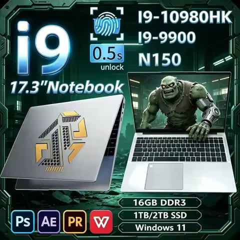 2026 New Swift 17.3 Inch Laptop,Hot Intel I9‑10980HK/I9‑9900/N150 16GB 32GB 2TB SSD Win11 Ultra‑Slim Gaming Office Computer