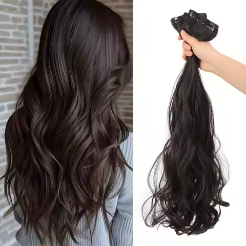 Synthetic women's hair cutting set 3pcs-natural wavy hair extension invisible BB clip fixed to women's hair heat-resistant wig