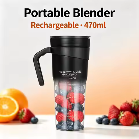 Cordless Blender 470ml 16oz for Shakes & Smoothies, 20000RPM USB Rechargeable Mini Juicer with 4000mAh for Gym Office Travel
