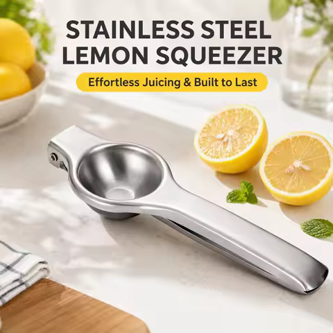 1-5pcs Food-Grade Stainless Steel Manual Lemon Juicer – Heavy-Duty Hand-Press Fruit Juicer for Home Kitchens