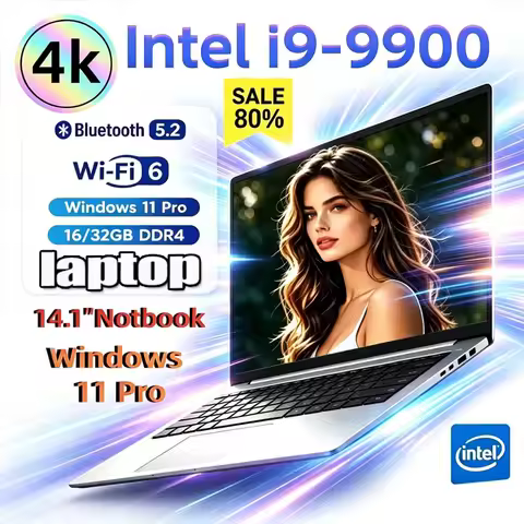 14.1"" Gaming Laptop Intel Core I9-9900 32GB+2TB Windows 11 1920x1080 HD Backlit Keyboard Ultra Slim Notebook Computer Office PC