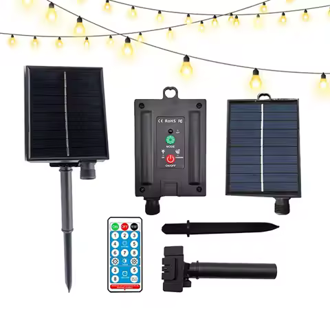 31V Portable Solar Panel Waterproof Remote USB String Lights for Garden Outdoor Patio Tent Yard Pathway Shed Camping Decoration