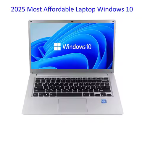 2025 14 inch Affordable Student Laptop Budget-Friendly Notebook Windows 10 for School Lightweight Intel Celeron CPU USB 3.0 WiFi