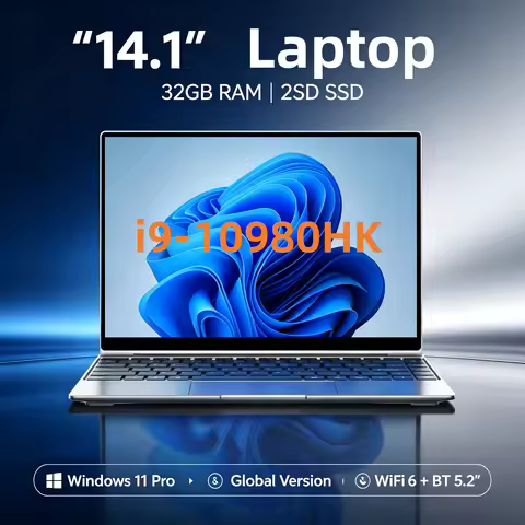 New 14.1"" Laptop Intel Core i9-10980HK 32GB 2TB Gaming PC Ultra Slim Office Study Computer PC Windows10/11 Pro 1920*1080 FHD
