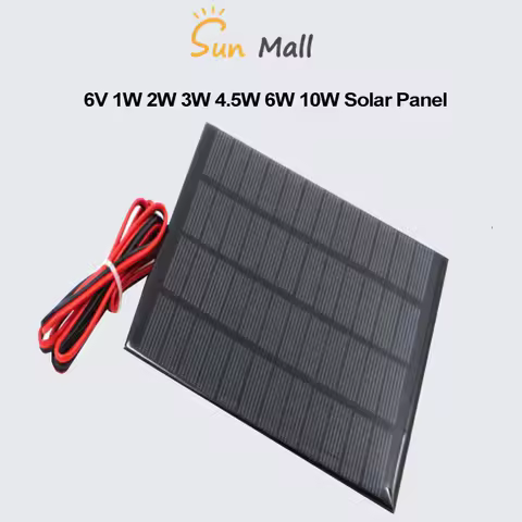 6V 1W 2W 3W 4.5W Solar Panel Outdoor DIY Battery Charger Portable Solar Cell Power Bank for Mobile Phone Hiking Camping