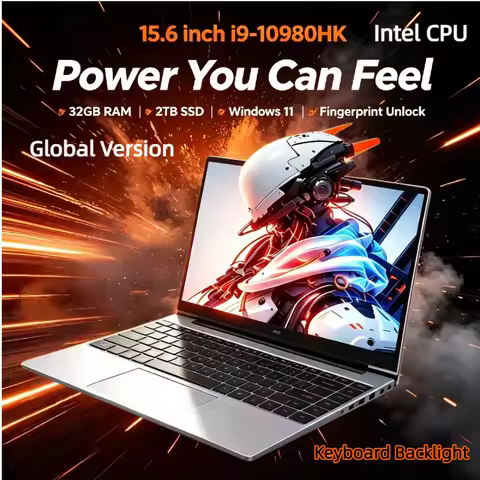 15.6 Inch Slim Gaming Laptop PC Intel Core i9 10980HK Win 11 Pro 32GB RAM 2TB SSD 1080P FHD Display Business & Gaming Notebook